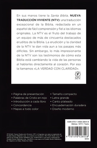 Biblia Nueva Traducción Viviente Ntv Letra Grande Mediana
