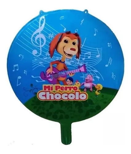 Pack 12 Globos Metálicos Perro Chocolo Con Varillas 45 Cm