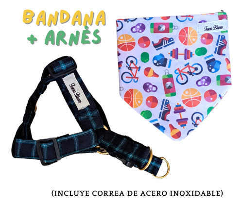 Arnés + Bandana Para Mascota