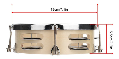 Imagen 3 de 9 de Tambor De Mano Ajustable Percusión Banda Rítmica De Madera A