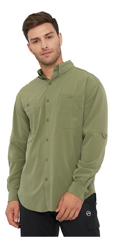 Camisa Outdoor Hombre M/l Verde Corona