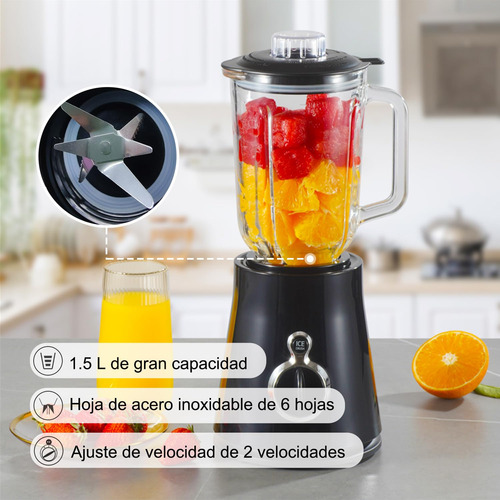 Licuadora Profesional 900w 6 Cuchillas Jarra 1.5l Smoothies