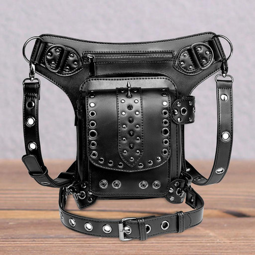 A Steampunk Riñonera Pu Cuero Satchel Cintura Riñonera