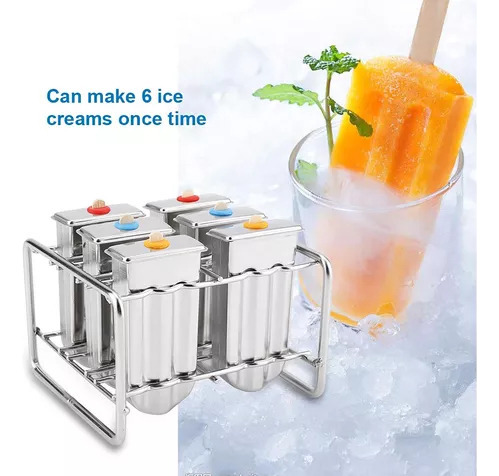 A Molde De Acero Inoxidable Para 6 Paletas