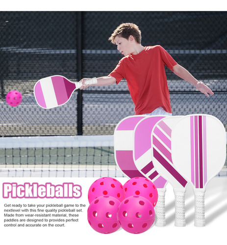 Set De Palas De Pickleball: 4 Raquetas Y Pelotas, Accesorio