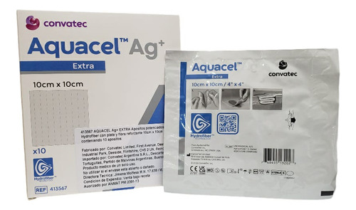 Apósito Aquacel Ag Extra 10x10cm Convatec X 5 Unidades