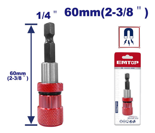 Portapuntas Con Limite 1/4 X 60mm Emtop Esbh0602
