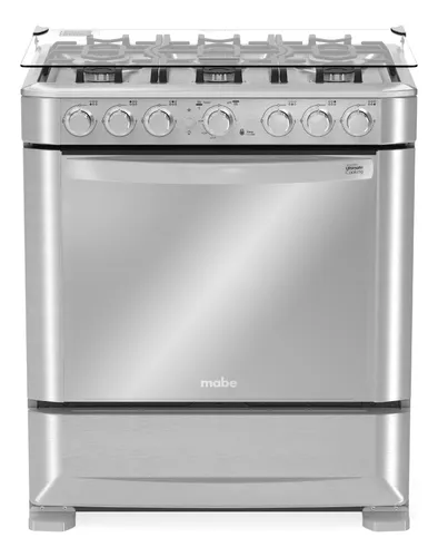 Estufa De Piso A Gas 76 Cm 6 Quemadores Mabe Emc7630nfx0 Color Plateado