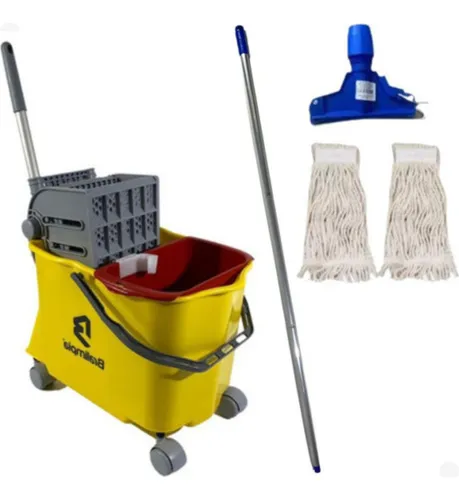 Balde Doblô 20 Litros Flex + Mop Completo C/ 2 Refil E Haste Menor preço em Balde Doblô 20 Litros Flex + Mop Completo C/ 2 Refil E Haste