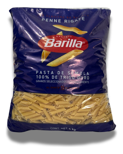 Pasta Barilla Penne Rigate Caja Con 3 Bolsas De 4 Kg C/u