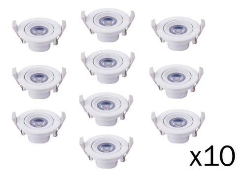Imagen 1 de 9 de Pack X10 Panel Plafon Led Redondo Spot Techo 7w Frio 6500k