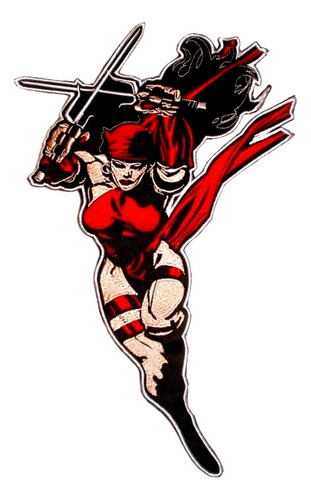 Parche Elektra Para Espalda Marvel Comics Daredevil Bordado