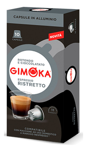 Café Ristretto Gimoka En Cápsulas Compatibles Nespresso X10