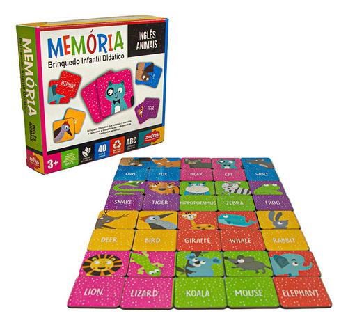 Memória Inglês Animais Zastras