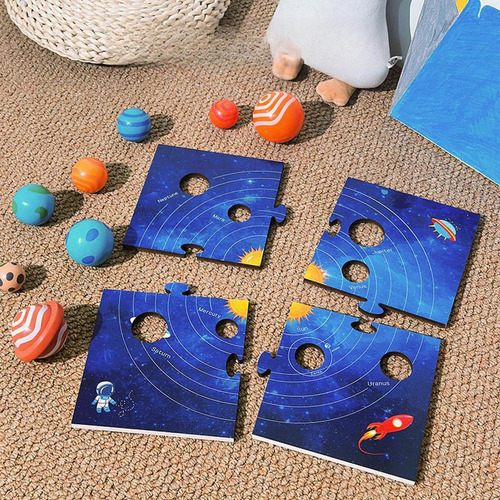Aprendizaje Rompecabezas Planetas Espaciales Para Niño