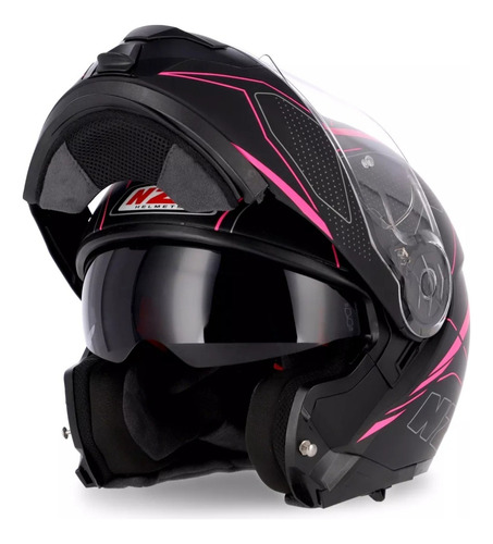 Casco Rebatible Moto Nzi Shock Doble Visor En Devotobikes 