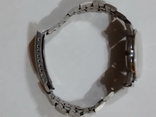 Reloj Ancora A Cuerda Con Calendario Plateado Plateado Azul (Usado)
