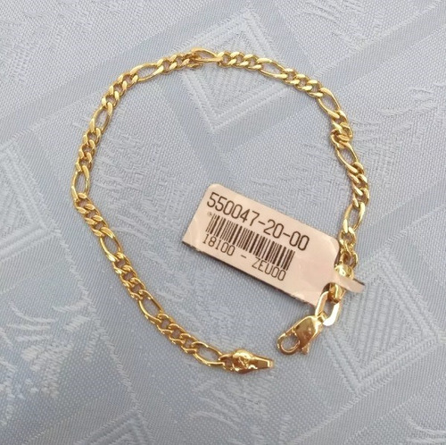 Pulseira Banhada Ouro Masculina Fio 3x1 Com Garantia 1 Ano