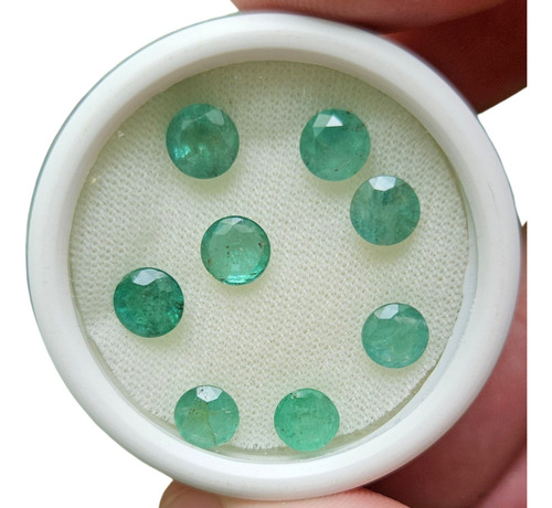 Esmeraldas Naturais Lote 8 Pedras Com 6,36ct Nova Era Extras Verde