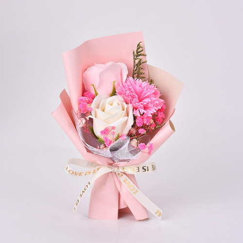 Elegante Ramo De Flores De Jabón Para 15cm Papel Rosa