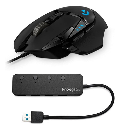 Mouse Para Juego Cable Knox Gear 3.0 4 Puerto Usb Hub Bundle