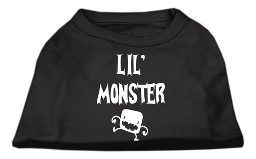 Mirage Pet Products Camisas Lil Monster Serigrafía Negro X.