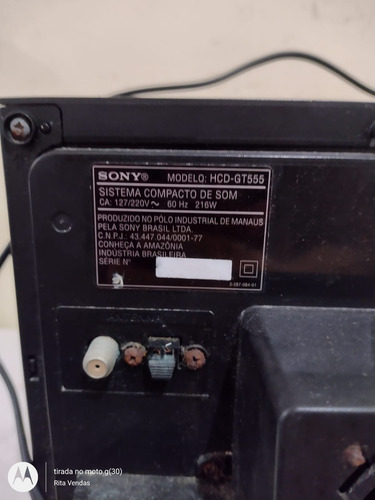 System Sony Hcd-gt555, Bivolt, Para Peças, Prateado 216 W (Usado)