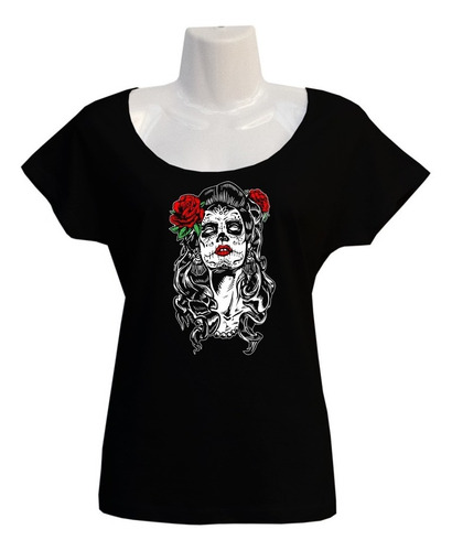 Polera Katrina Sexy - Escotada - Dia De Muertos - Soft
