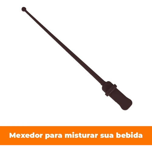 Jogo 12 Copos Café 450ml Tampa E Mexedor Bambu Pp Sortido