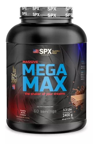 Spx Mega Max Super Concentrado Proteico Sabor Chocolate & Cookies Con Bcaa, Creatina 2400gr