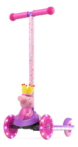 Peppa Pig Kick Scooter Para Niños, Scooter Con Luz De 3 Ru.