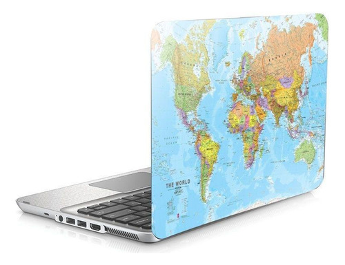 Skin Adesivo Protetor Para Notebook 15 Atlas Mapa Mundi D11