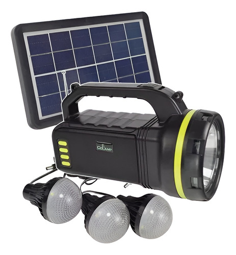 Kit Solar Camping 3 Ampolletas Led Fm Radio Bluetooth Mp3