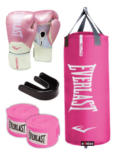 Set De Boxeo Everlast Elite Saco 40 Lb Vendas Guantes Mma 