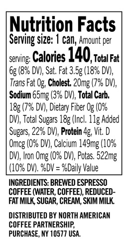 Café Listo Para Beber Espresso Y Crema, 6.5 Oz, 12 Latas