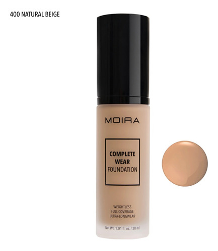 Base de maquillaje líquida Moira Complete Wear Foundation Complete Wear foundation Foundation tono natural beige - 30mL 10g