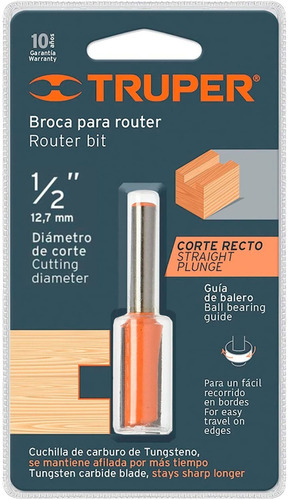 Fresa (broca) Corte Recto 1/2  X 1  Truper 11456