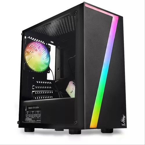 Case Gamer Strig Alligator Atx 1 Fan Rgb + Controlador