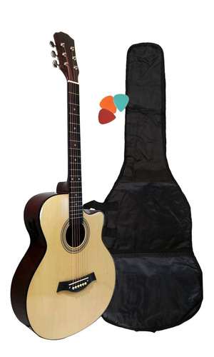 Guitarra Electroacústica Electrocriolla Acero Fk40m Negra
