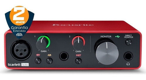 Imagem 2 de 6 de Interface De Audio Focusrite Scarlett Solo (3rd Gen)