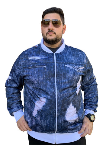 Jaqueta Bomber Masculina Blusa Com Zíper Plus Size Esportiva