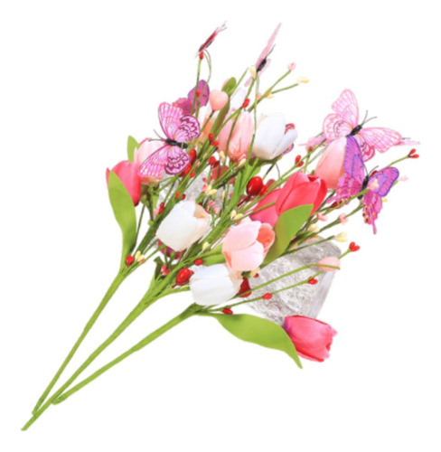 Flores Artificiales Tulipanes Decoración Floral 3 Piezas