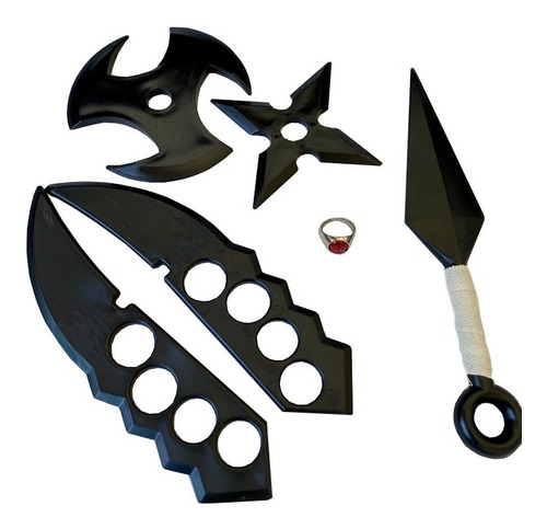 Set Naruto- 1 Kunai / Bandana / Shuriken/ Anillo