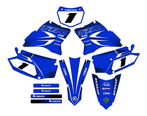 Kit Adesivos Graficos Motocross Ttr230 Biker Original Yamaha