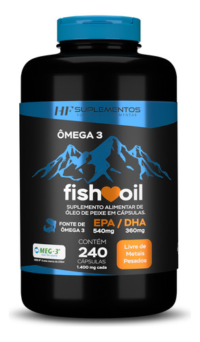 Omega 3 Fish Oil Meg 3 240 Cps Black Hf Suplementos