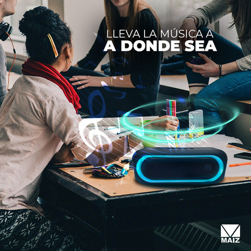 Bocina Portátil Bluetooth Altavoz Con Luz Led