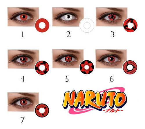 Lentes De Contacto Mangekyou Sharingan Cosplay Anime Naruto