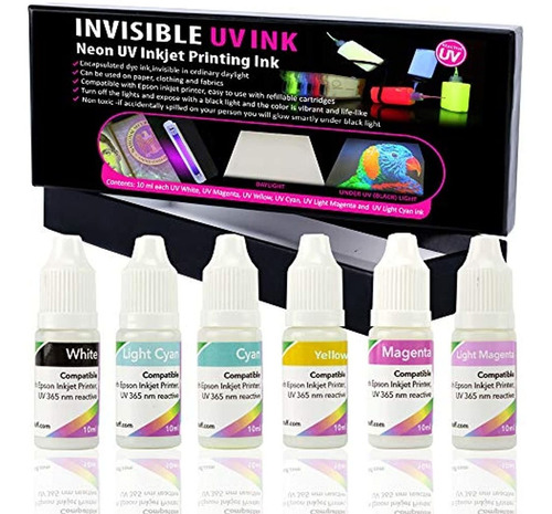 Blacklight Invisible Uv Ink 6 Colores Para Impresoras De Iny