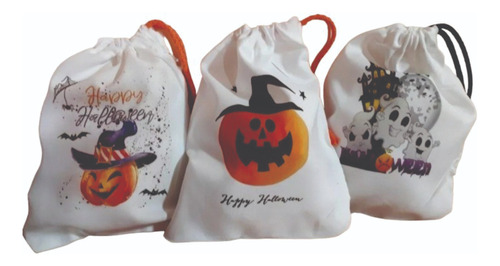 Bolsitas De Tela 15cmx20cm Halloween Por 35 U. Surtidas