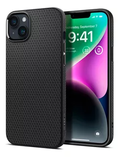 Funda Spigen Liquid Air Reforzada Para iPhone 14 Bumper Color Black